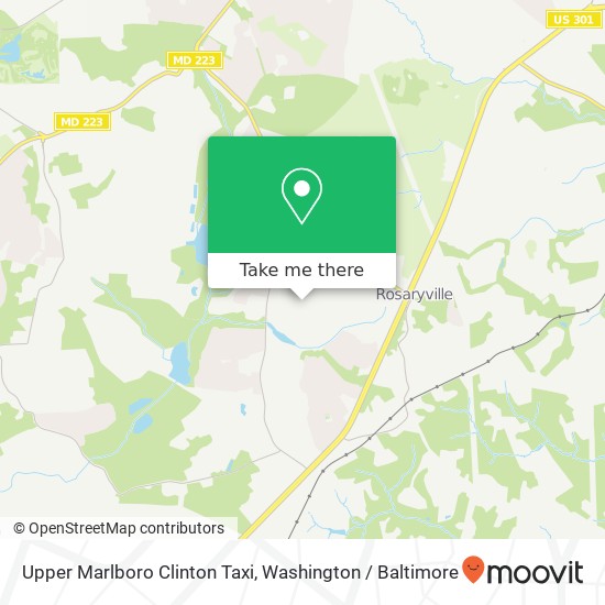 Upper Marlboro Clinton Taxi map