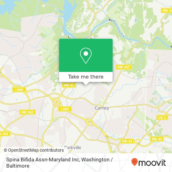 Spina Bifida Assn-Maryland Inc map