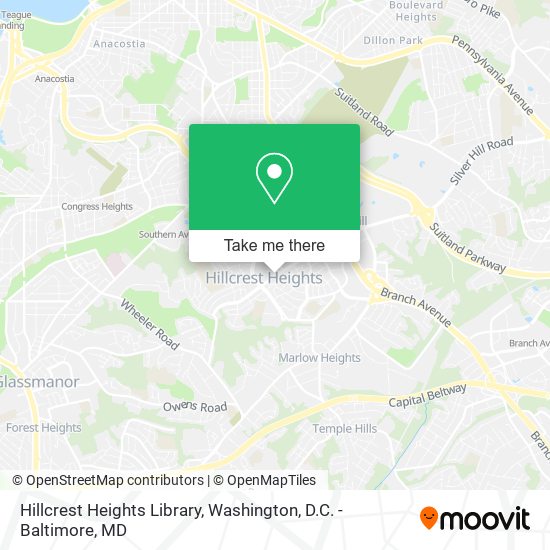 Mapa de Hillcrest Heights Library