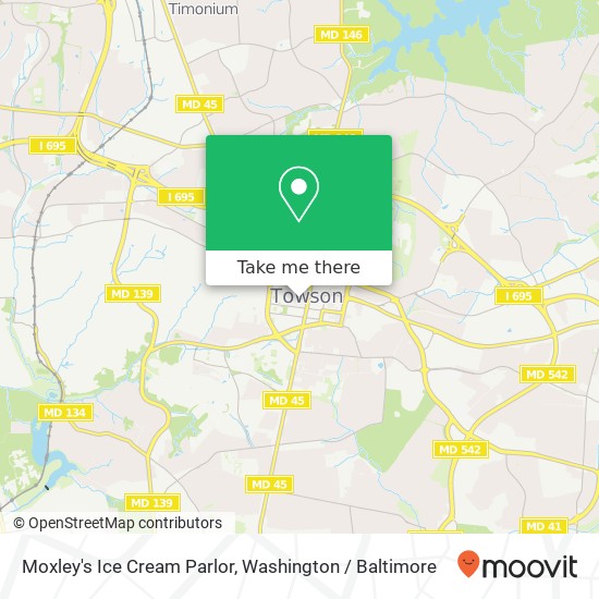 Moxley's Ice Cream Parlor map