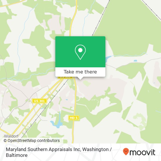 Mapa de Maryland Southern Appraisals Inc