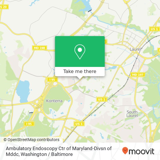 Mapa de Ambulatory Endoscopy Ctr of Maryland-Divsn of Mddc