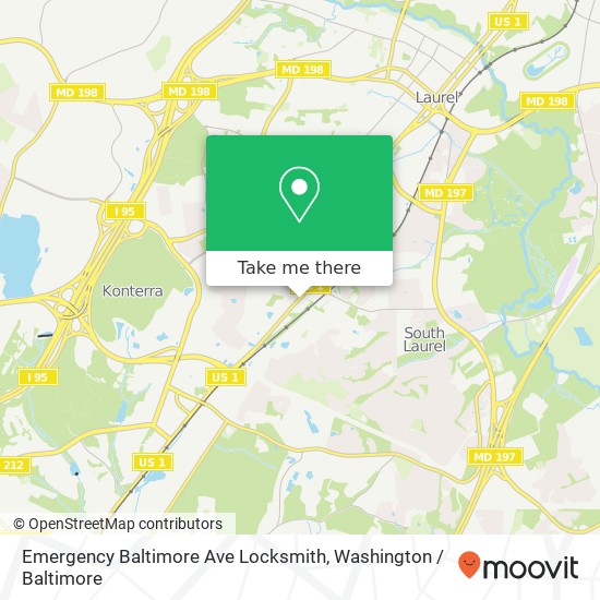 Emergency Baltimore Ave Locksmith map