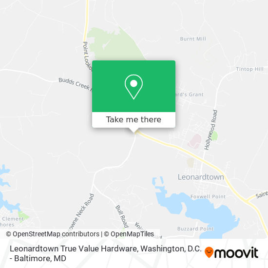 Leonardtown True Value Hardware map