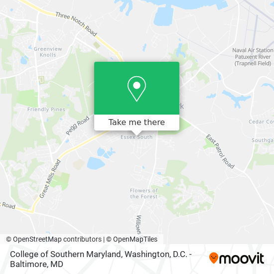 College of Southern Maryland map