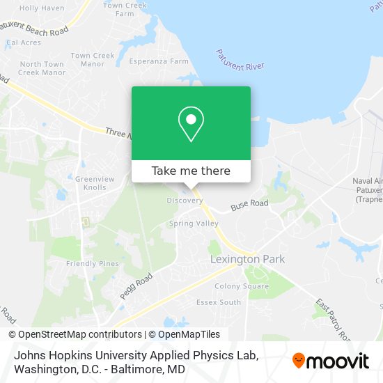 Johns Hopkins University Applied Physics Lab map