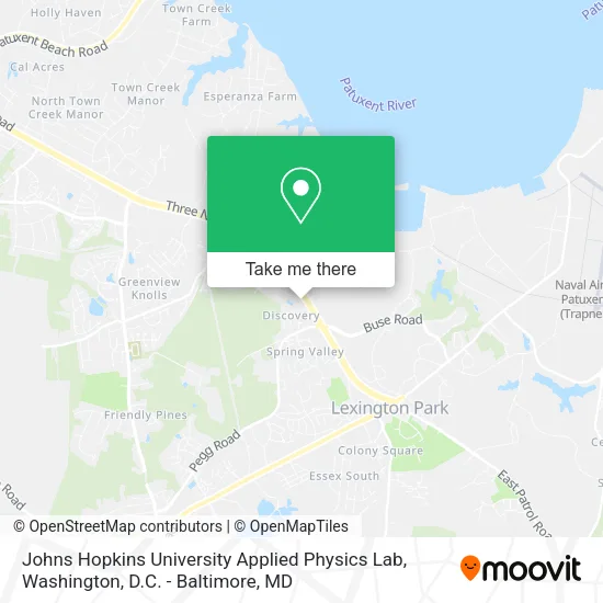 Mapa de Johns Hopkins University Applied Physics Lab