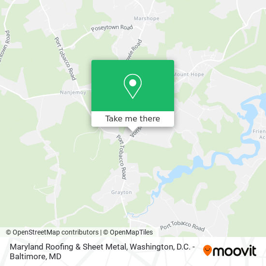 Maryland Roofing & Sheet Metal map