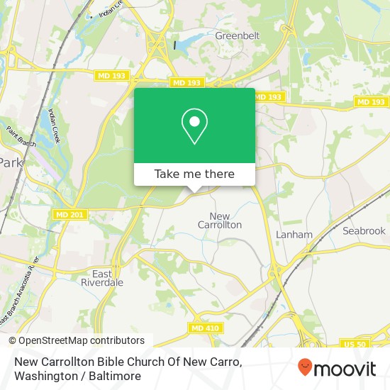 Mapa de New Carrollton Bible Church Of New Carro