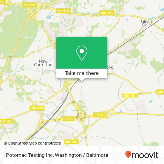 Mapa de Potomac Testing Inc