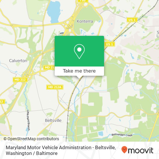 Maryland Motor Vehicle Administration - Beltsville map