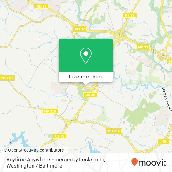 Mapa de Anytime Anywhere Emergency Locksmith