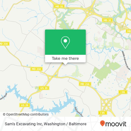 Mapa de Sam's Excavating Inc