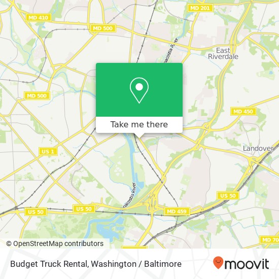 Budget Truck Rental map