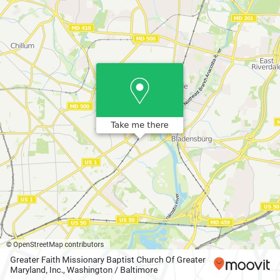 Mapa de Greater Faith Missionary Baptist Church Of Greater Maryland, Inc.