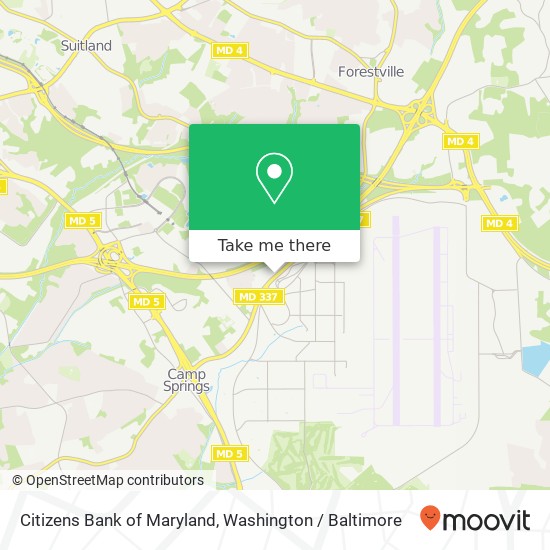 Citizens Bank of Maryland map