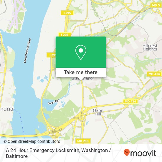 A 24 Hour Emergency Locksmith map