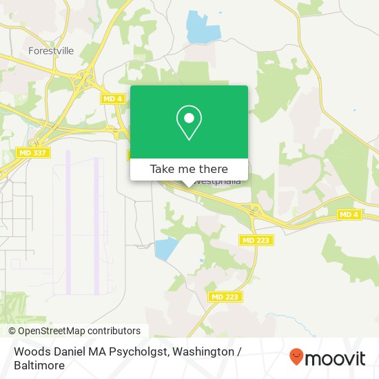 Woods Daniel MA Psycholgst map