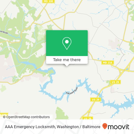 AAA Emergency Locksmith map