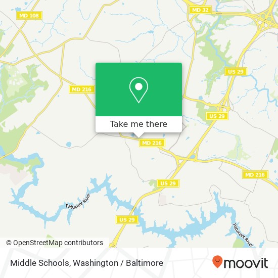 Mapa de Middle Schools