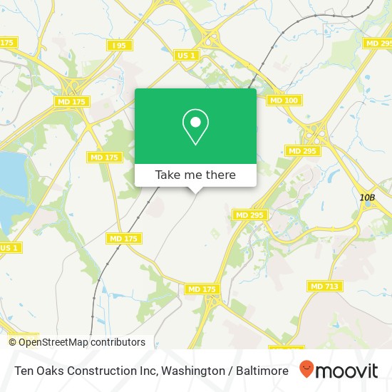 Ten Oaks Construction Inc map