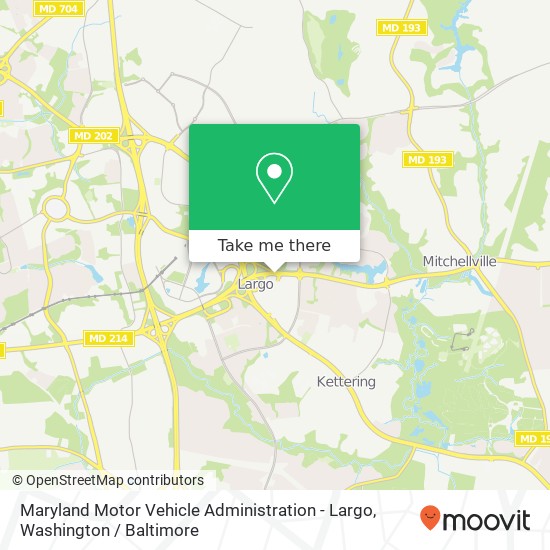 Mapa de Maryland Motor Vehicle Administration - Largo