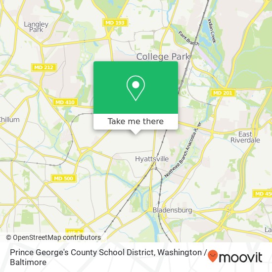 Prince George's County School District map