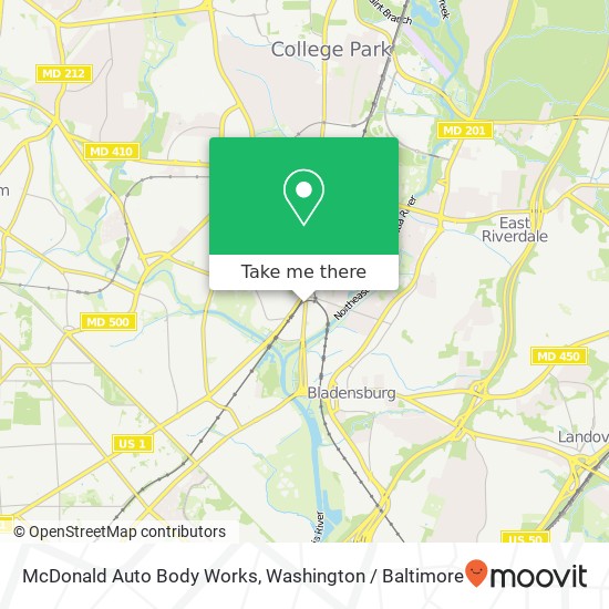 Mapa de McDonald Auto Body Works