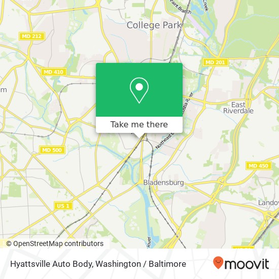 Hyattsville Auto Body map