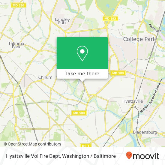 Hyattsville Vol Fire Dept map