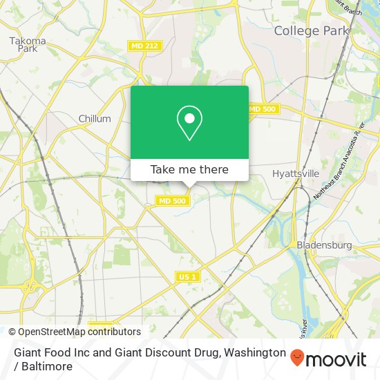 Giant Food Inc and Giant Discount Drug map