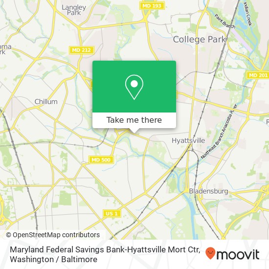 Mapa de Maryland Federal Savings Bank-Hyattsville Mort Ctr
