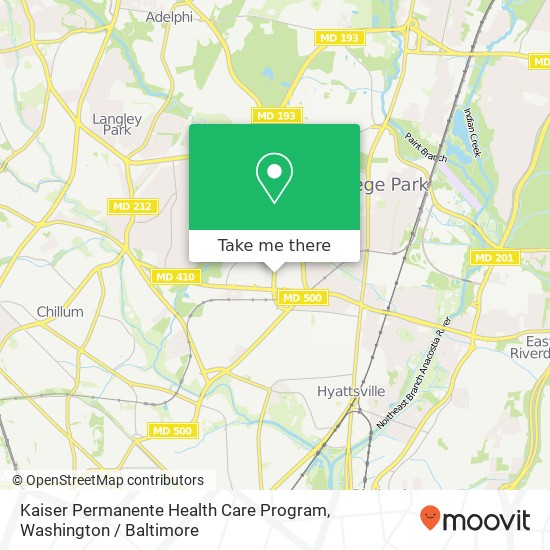 Mapa de Kaiser Permanente Health Care Program