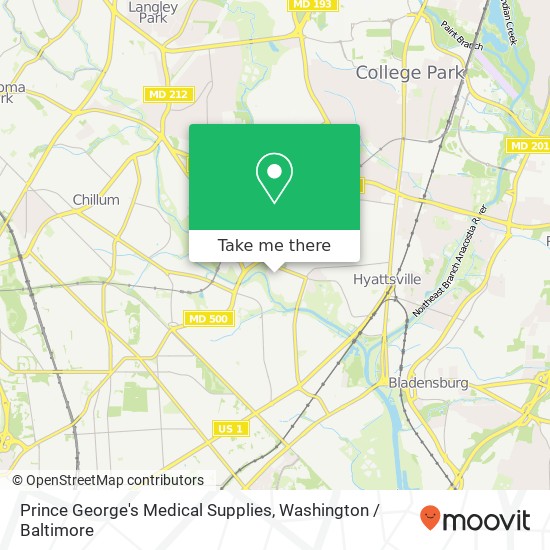 Prince George's Medical Supplies map