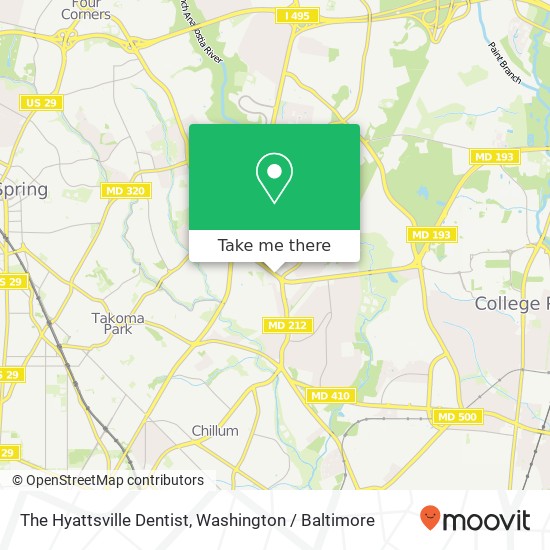The Hyattsville Dentist map