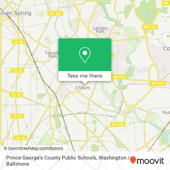 Mapa de Prince George's County Public Schools
