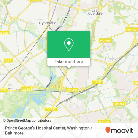 Mapa de Prince George's Hospital Center