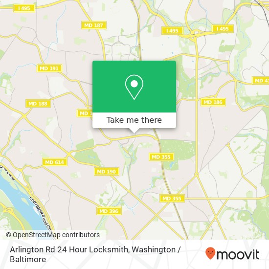 Arlington Rd 24 Hour Locksmith map