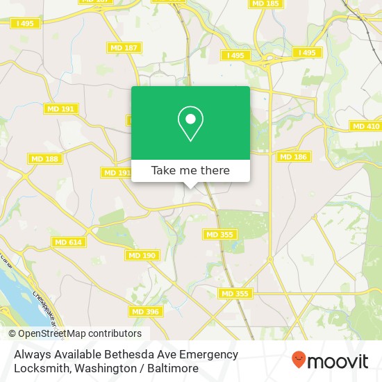 Mapa de Always Available Bethesda Ave Emergency Locksmith