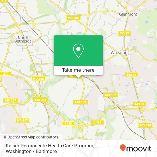 Mapa de Kaiser Permanente Health Care Program