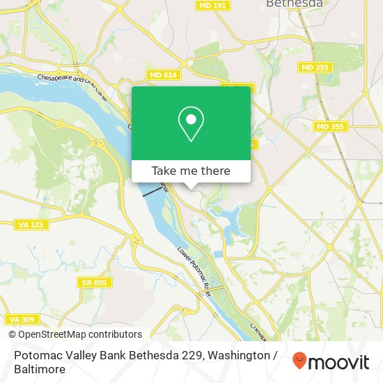 Mapa de Potomac Valley Bank Bethesda 229