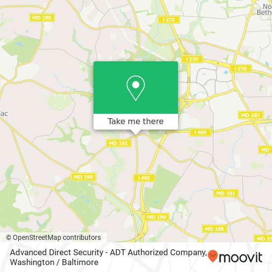 Advanced Direct Security - ADT Authorized Company map
