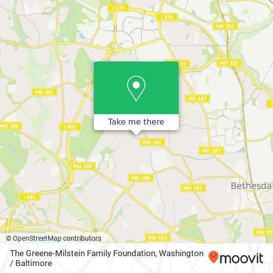 The Greene-Milstein Family Foundation map