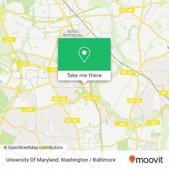 Mapa de University Of Maryland