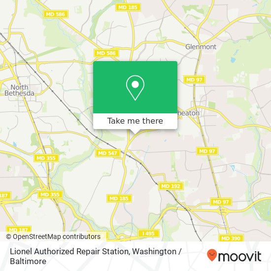 Mapa de Lionel Authorized Repair Station