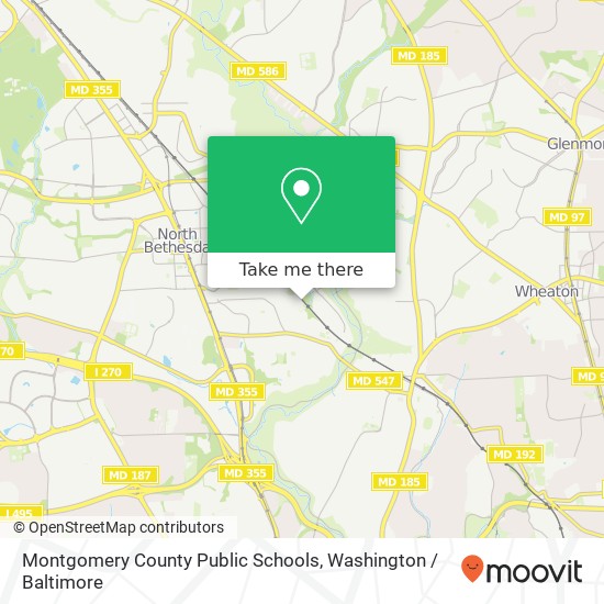 Mapa de Montgomery County Public Schools