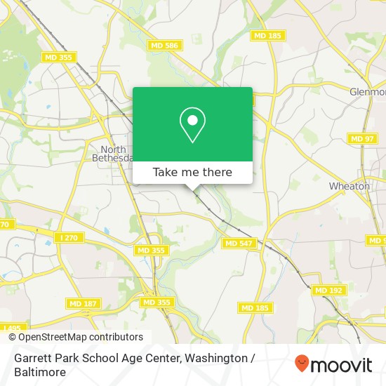 Garrett Park School Age Center map