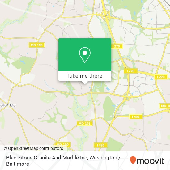 Mapa de Blackstone Granite And Marble Inc