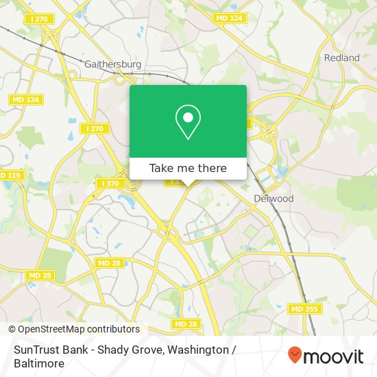 Mapa de SunTrust Bank - Shady Grove