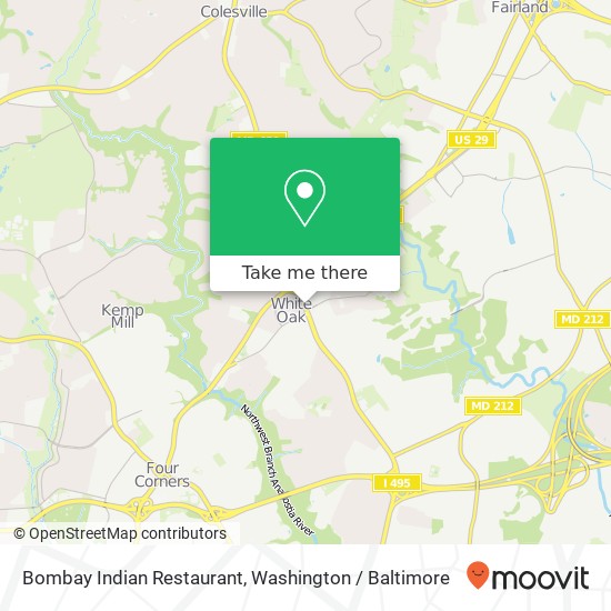 Mapa de Bombay Indian Restaurant